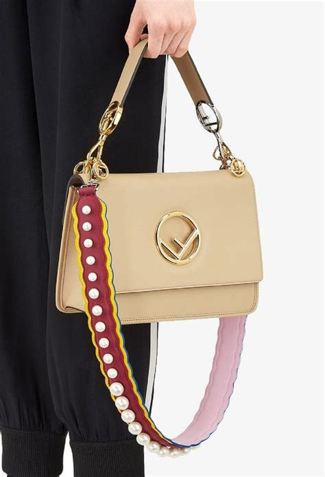 Fendi Pearl Embellished You Shoulder Strap Black Cherry and 